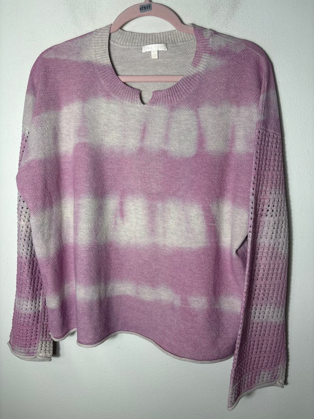 Lisa Todd Pink Tie Dye Sweater Sz L